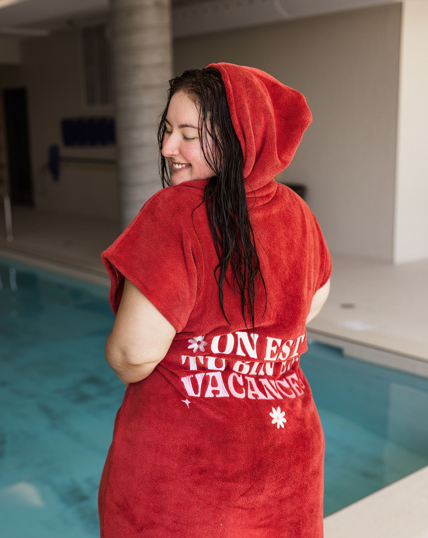 On est tu bin en vacances - Serviette à capuche