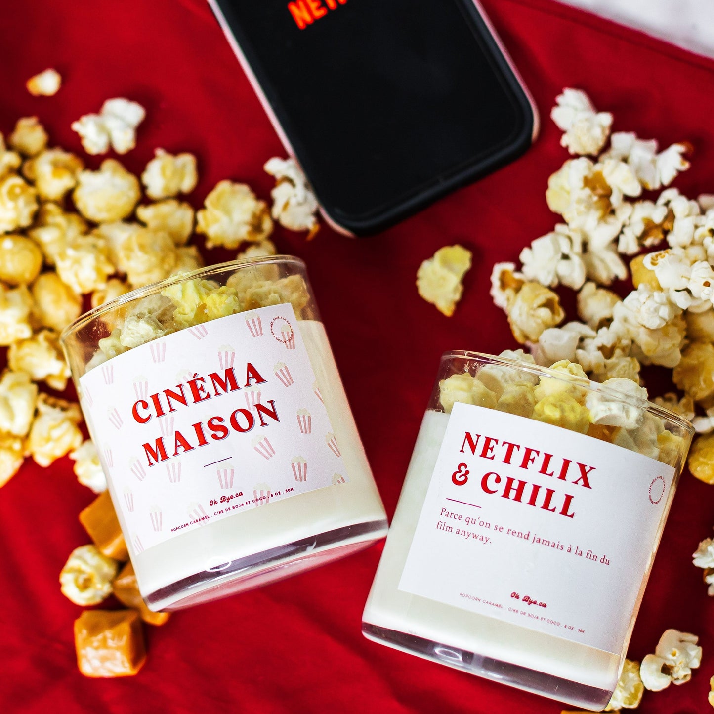 bougie date night popcorn caramel netflix and chill