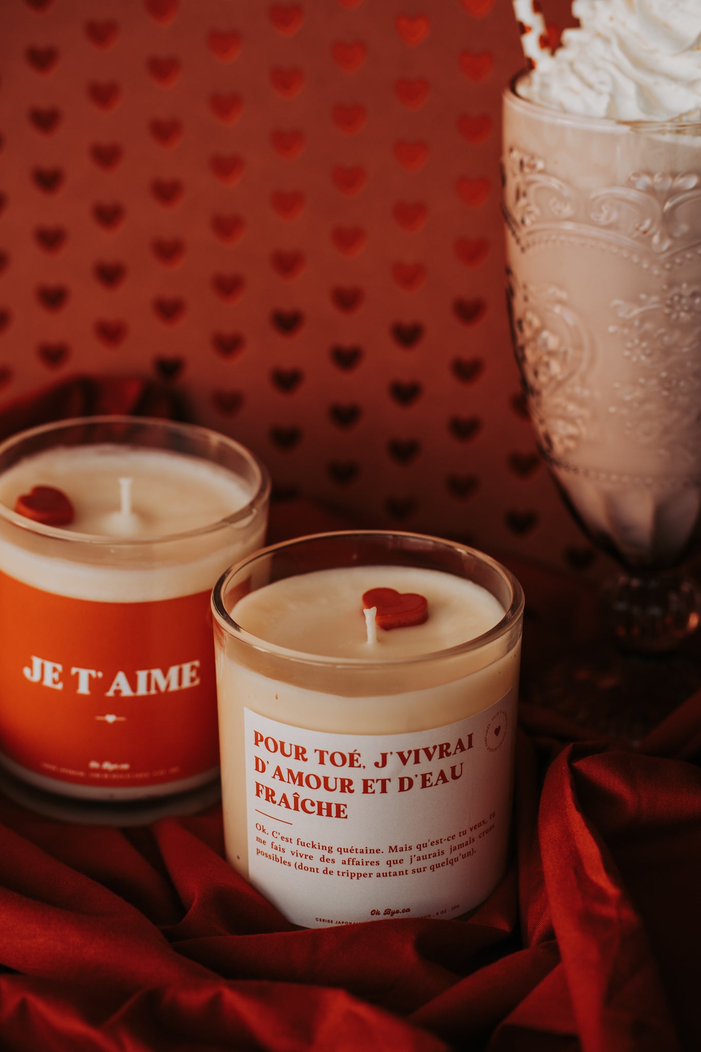 bougie de soja à la cerise, amour