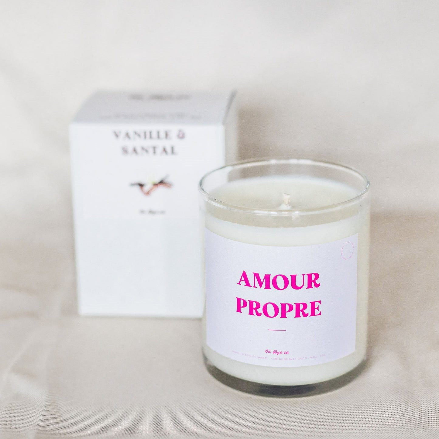 bougie self-love en soya, selfcare treat vanille